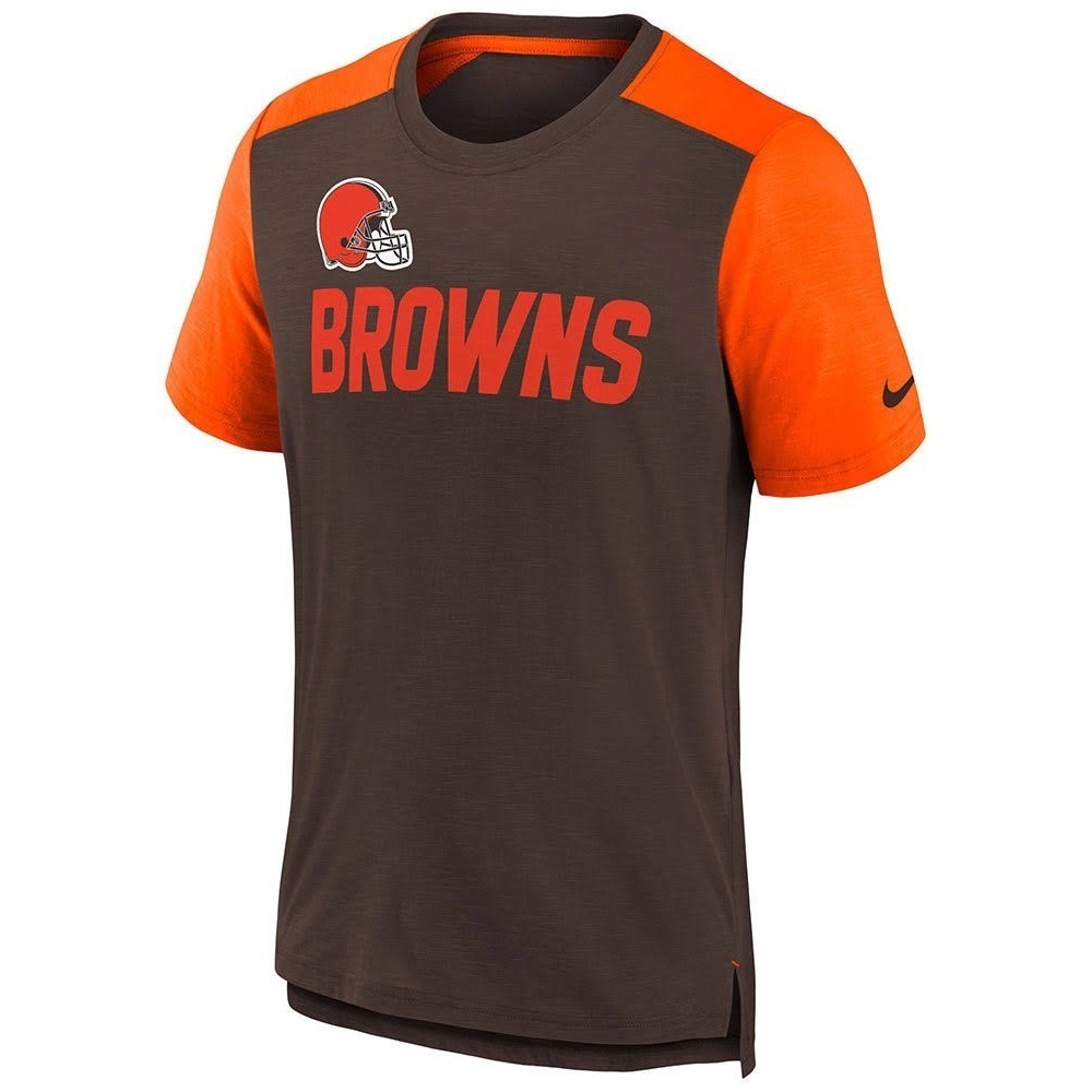 New Nike Cleveland Browns Youth Football Shirt Size Kids Large Brown Orange
